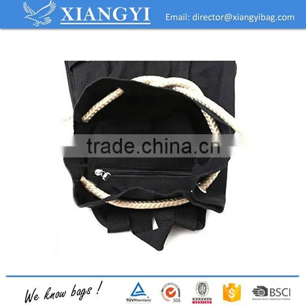 Fashionable Durable 16OZ Washed Canvas Drawstring Bucket Bag Outdoor Football Basketball Backpack photo-5