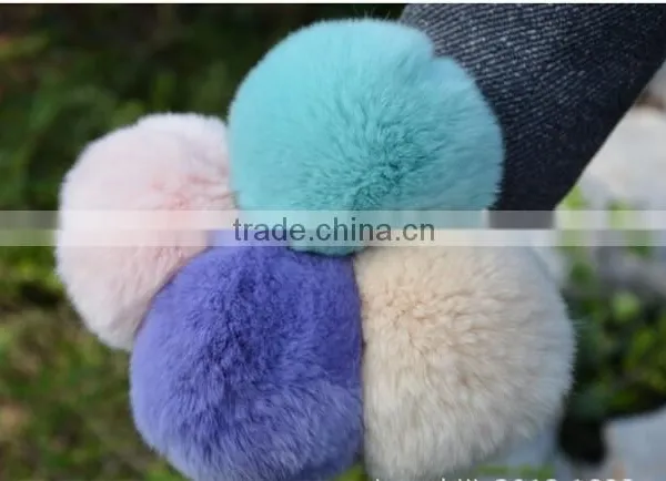 New Arrival Big Soft Rabbit Fur Ball Key Chain photo-2