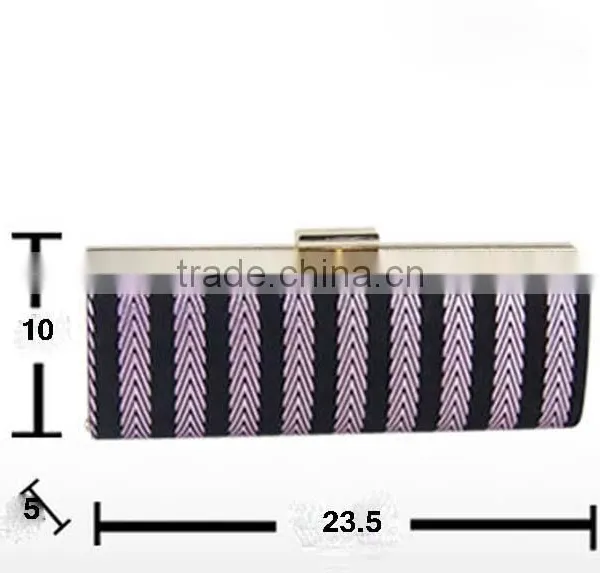 Fashion Elegant Ladies Striped pu Clutch Evening Bag photo-2