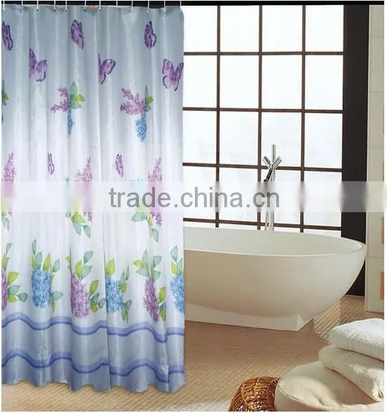 Waterproof Mildew Resistant Polyester Small Fishes Printed Shower Curtain, High Quality Bath Curtain photo-4