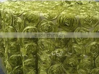 Superb Hot-sell Unique Round Satin Rosette Fabric Table Cloth for Wedding photo-2