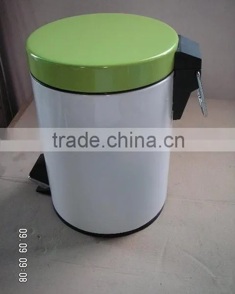 Flat Lid Powder Coated Finished Soft Close Steel Trash Can photo-2