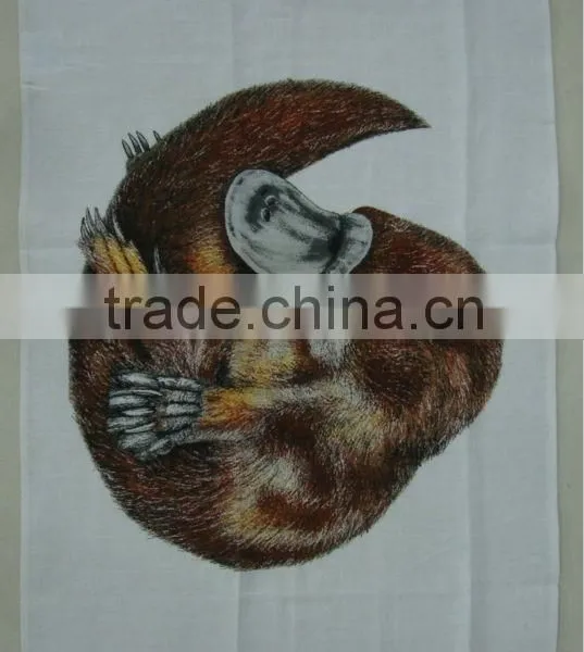Kitchen Digital Printed Linen Tea Towel for Home Decorationl,promotion --platypus Design