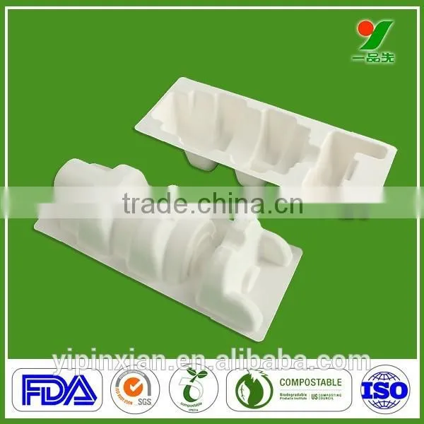 Professional Custom Electronic Component Foam Packaging Molded Pulp Tray With Sugarcane Bagasse photo-3