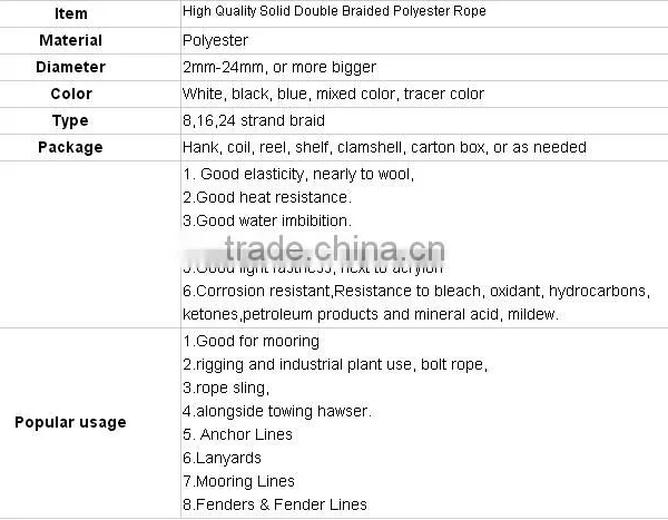 Polyester Cord/polyester Double Braided Rope photo-3