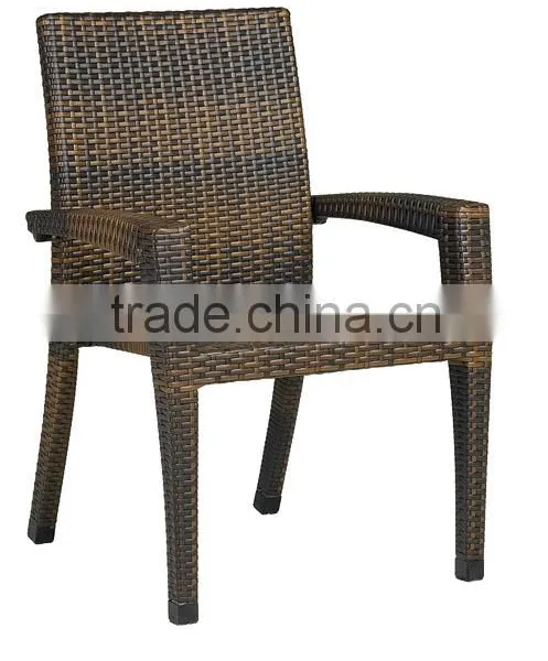 Synthetic Rattan Furniture Dining Set Includes Six Chairs and Dining Table With Teak Wood Table Top photo-2
