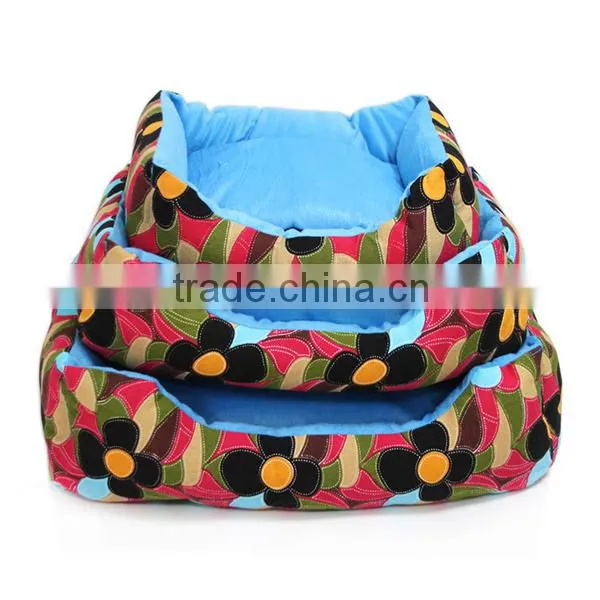 designer dog bean bag bed with blue hand painting