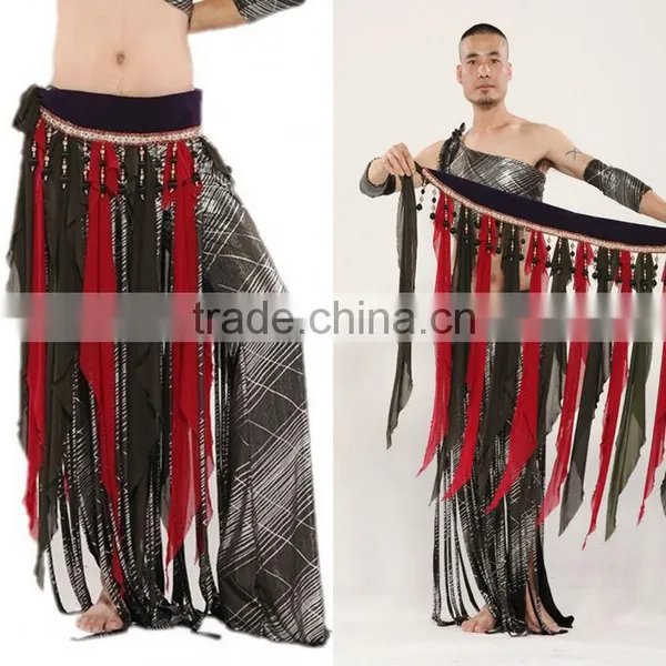 SWEGAL Belly Dance Dark Green and Red Waist Blet,handsome Belly Dance Waist Chain