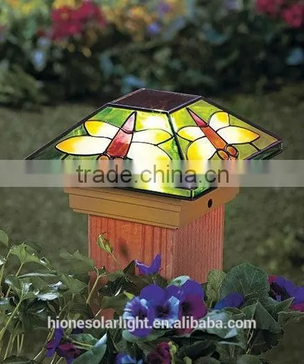 Plastic Dragonfly Solar Light Fence Post Cap