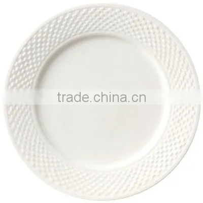 Super White Emboss Ceramic Serving Plate Platter Wedding Plate photo-4
