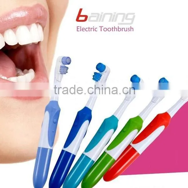@Battery Operated Electric Toothbrush With Soft Dupont Tynex Bristle Head