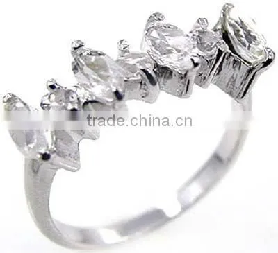 Beautiful ! WHITE TOPAZ Ring & .925 Sterling Silver Ring Online Silver Jewelry Wholesaller