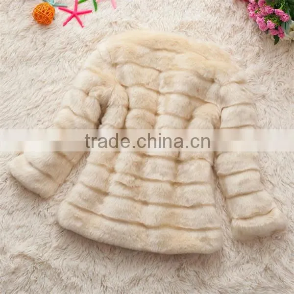 White Winter Thick Coat, Faux Fur Girl Clothes Wholesale photo-2