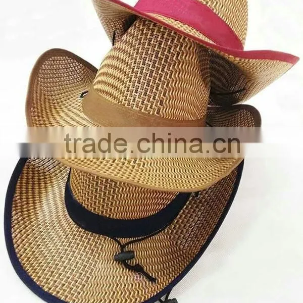 In Stock Cheap Plain Cowboy Straw Hat photo-2