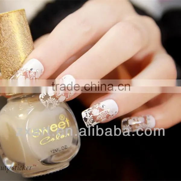 Floral Flower White Lace Nail Make up Nail Art Nail Vinyl Stencil Direct Nail Wrap Sticker photo-6