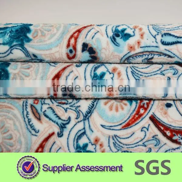 Printed Polyester Spandex Velvet Fabric for Dress