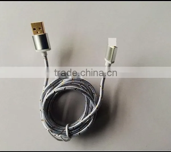 Colourful Braided Micro v8 and I5 Gold Plated Usb Cable With Aluminium Alloy Shell photo-3