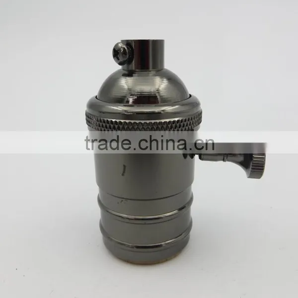 Antique Brass Finish Solid Lamp Holder E26 E27 Light Base Socket With or Without Switch photo-4