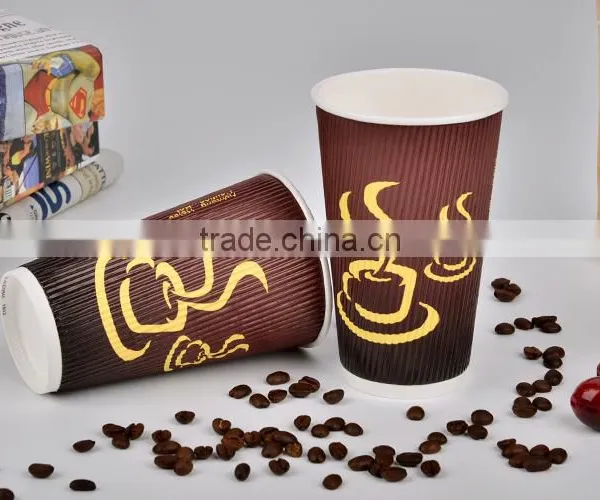 Logo Printed Disposable Custom Printed Ripple Wall Hot Coffee Paper Cup photo-2