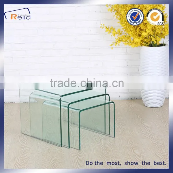 Bent Glass Coffee Table Set Chinese Manufacture photo-4