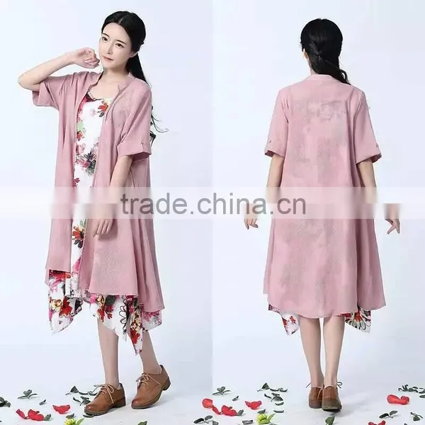 Summer Dress 100% Linen Latest Beach Dress photo-3