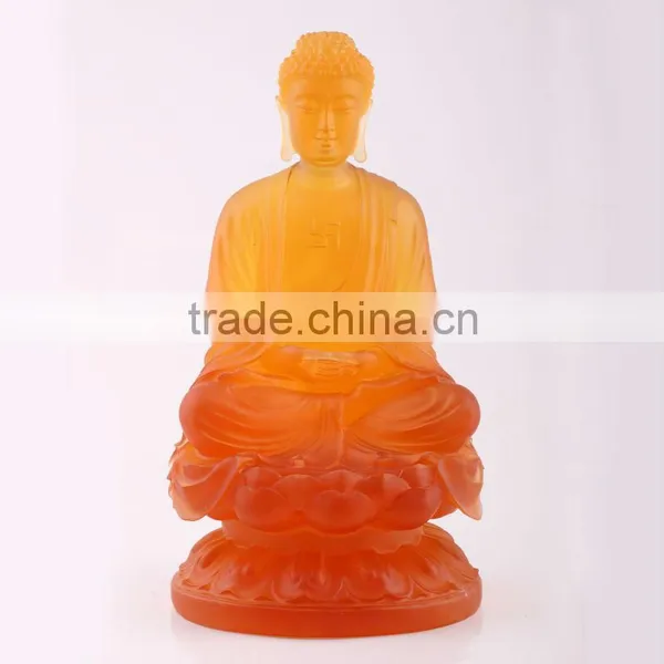 WF151 Lead Crystal Crafts--the Medicine Buddha Sitting Statue photo-2