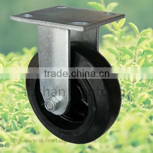 125mm Swivel Hardware Caster,Industrial Black Rubber Wheel photo-3