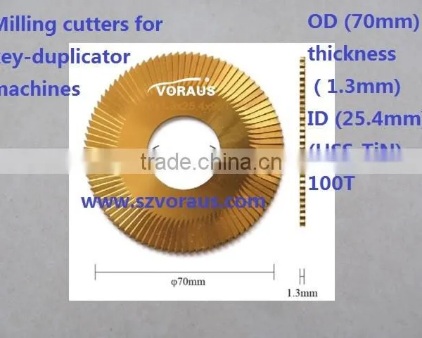 Milling cutters for key-duplicator machines