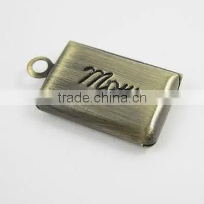 13*18MM Vintage Bronze Brass Love Envelope Photo Locket,antiqued Locket 1191024 photo-3