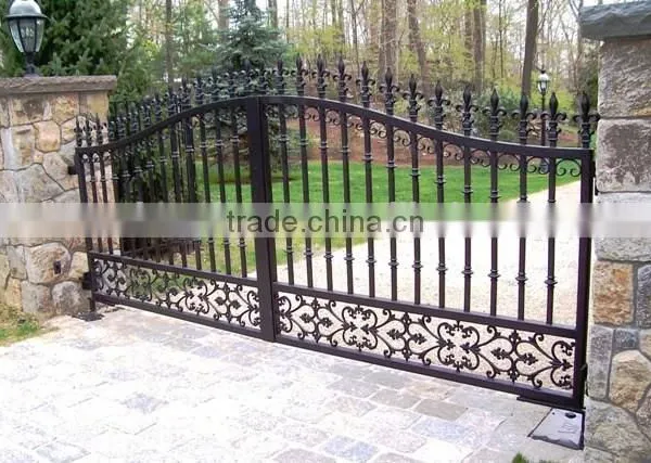 Metal Security Gate/ Garden Decorative Privacy Cast Aluminium Wrought Iron Fence and Gates in Stock photo-4