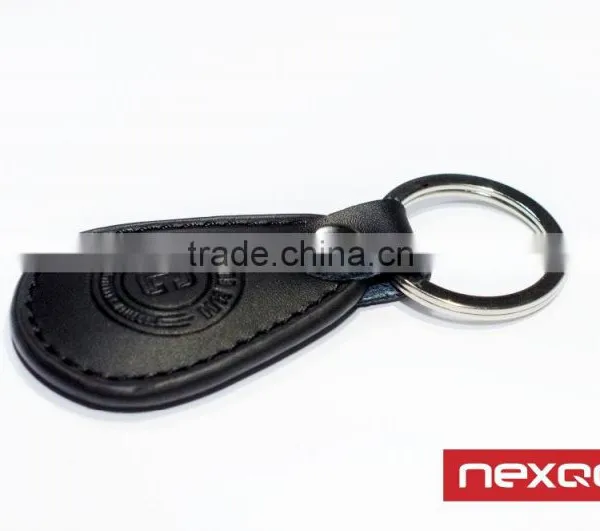 Custom Logo Embossed Rfid Key Fob Leather photo-2