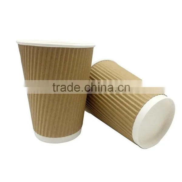 Disposable Custom Printed Different Size Double PE Wall Kraft Paper Cups photo-2