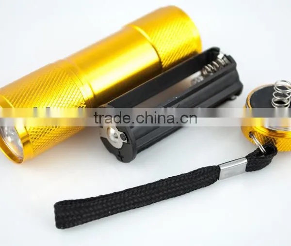Ninghai Betion Electrical Supply Cheapest 3AAA Battery Mini 9 LED Torch Aluminium Led Flashlight photo-3