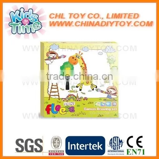 Factory Wholesale Non Toxic Fleece Paint, Promotional Kids Safety Paint Set, High Quality Colorful Fleece Canvas Drawing Set