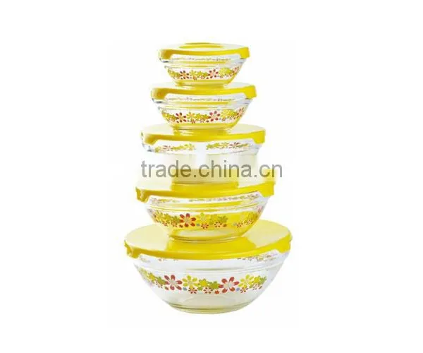 A8005D2 Daily Use Product, Light Color 5 PCS Glass Bowl Set photo-2