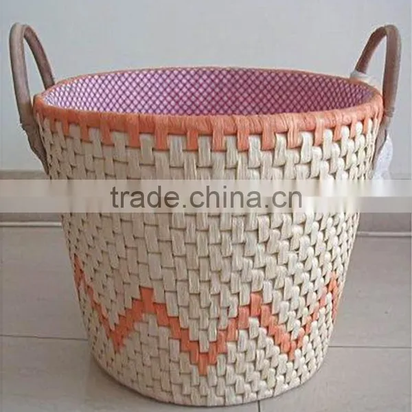 Natural Maize Rope Customized Laundry Storage Proofing Basket Nesting for Home Decoration Corn Husk Rope Woven Basket photo-5