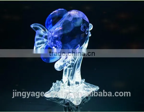 Purple Handmade Crystal Fish With a Base as Crystal Gifts for 15th Wedding Anniversary photo-5