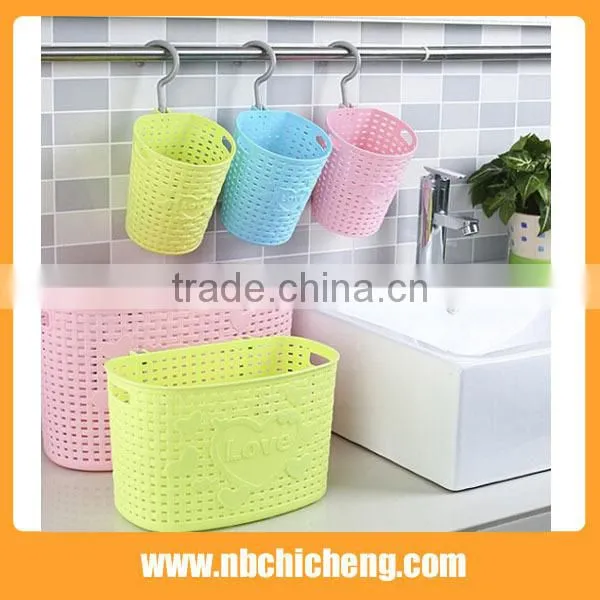 Plastic Shelf Bracket Bath Samll Storage Basket With Hook photo-2
