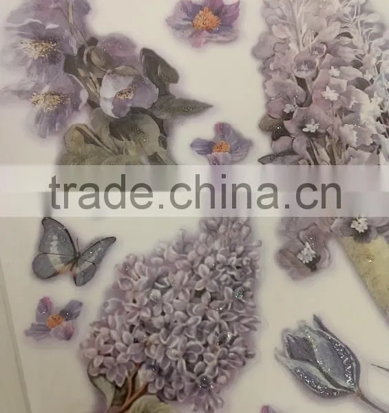 Purple Colorway Tulip & Butterfly Design Sticker, Classic Decorative Shinny Glitter Sticker photo-4