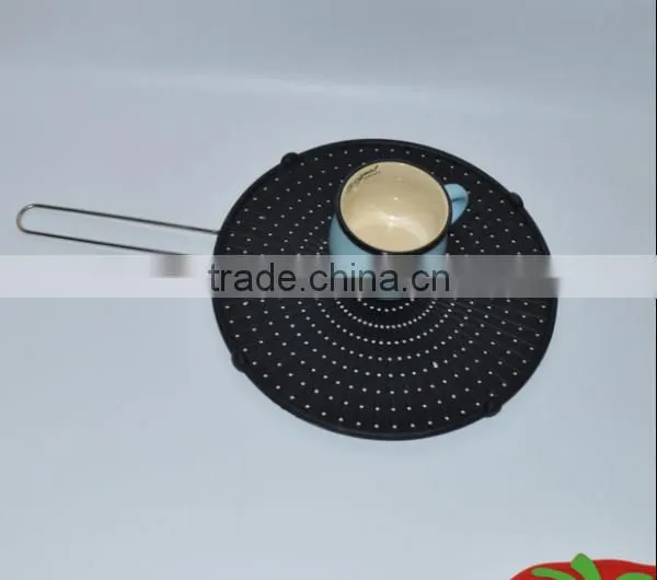 Cooking Tools CK-KT477 Silicone Splatter Screen With Stainless Steel Handle Filter Screens for Oil Net photo-2