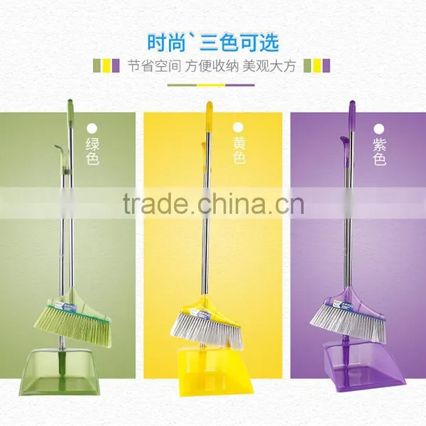 L00086 2017 Factory Wholesale Household Duo-Pan Dustpan & Lobby Broom Combo Superior Performance Broom & Dust Pan Set photo-3