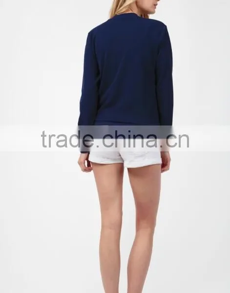 Custom Varsity Jackets Trendy Spring Knit Navy Bomber American Cheerleader Style Romber For Wholesale Blank Varsity Jackets photo-3
