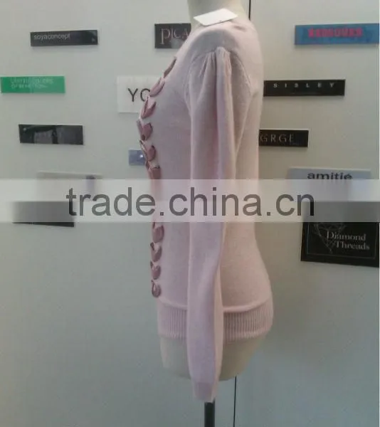 Lady Sweater Fashion Design Wool Garment Cardigan Long With Silk photo-2