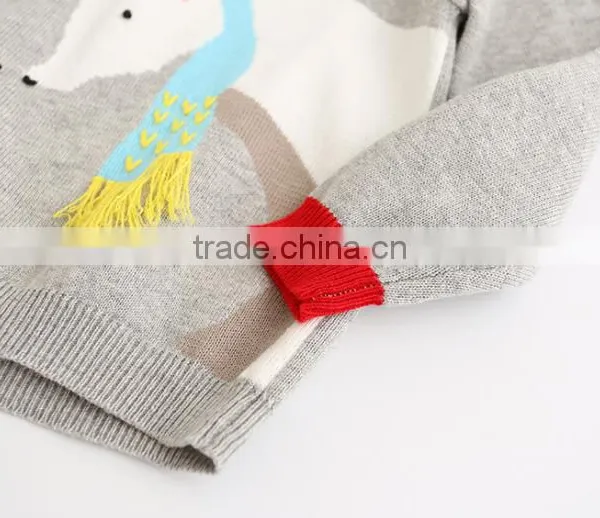 New Design Baby Girl Knit Sweater Cute White Bear Unisex Kid Pullover Sweatshirt photo-5