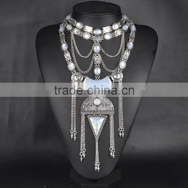 Hot Style Multilayer Vintage Heavy Metal Plated Choker Necklace photo-3