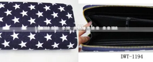 Fashion Lady Latest Cotton Canvas Print Dog Animal Star Wallet photo-3