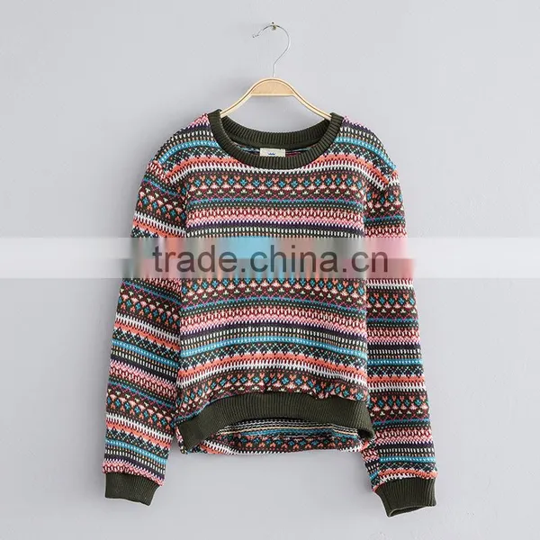 S32448W Knitting Pattern Sweater Top Teenager Kids Pullover O-neck Vintage Style Sweaters photo-4