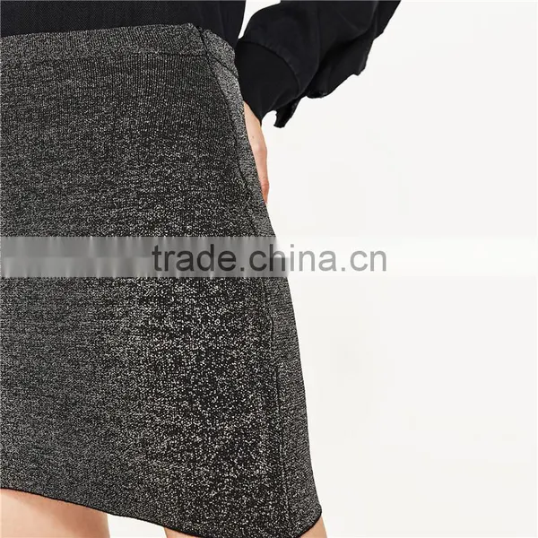 2017 OEM Spring Cozy Elasticated Shiny Tight Mini Skirt photo-5