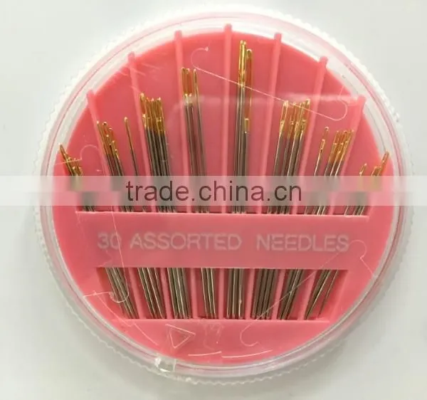 30 Count Assorted Hand Sewing Needles Comapct With Golden End photo-3