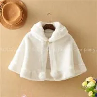 Fur Coat Wedding Baby Girls Princess Dress Plush Bolero Winter Wedding Cloak Kids Faux Fur Cape Scarf